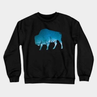 Mystical Galaxy Buffalo Night Sky Bison Native Crewneck Sweatshirt